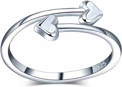 STERLING SILVER HEART SHAPE  RING WITH 925 HALLMARK