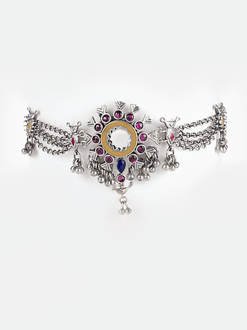 Abla Bharat Style Choker in 925 Silver