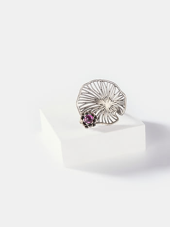 Oxidised Rise Above Fear Ring in 925 Silver