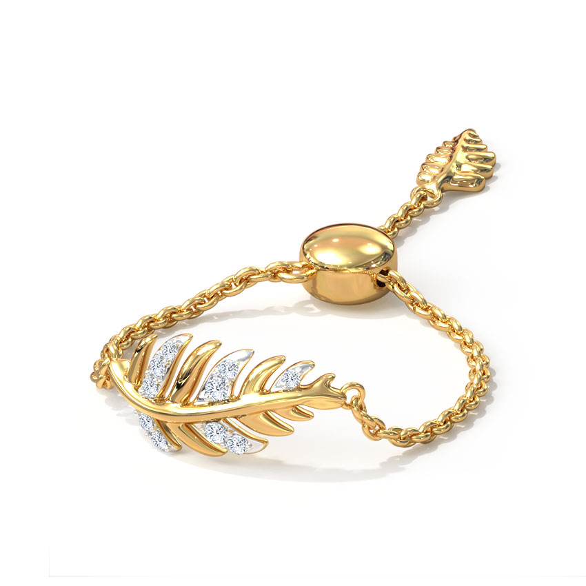 Pine Gold Polished Silver Flexi Ring