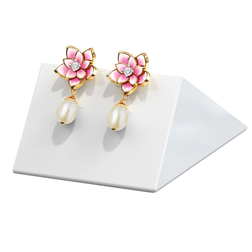 Magnificent Lotus Pearl Drop Earrings