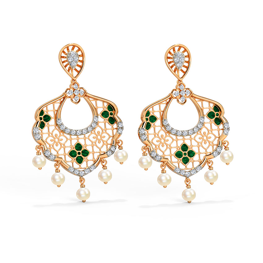 Jharoka Gemstone Drop Earrings