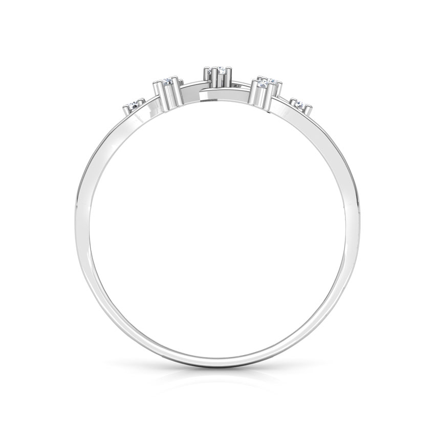 Intertwined Glim Silver Stone Ring