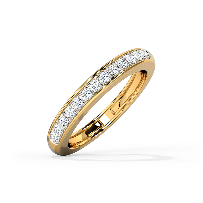 Sleek Gold Polished Silver Band