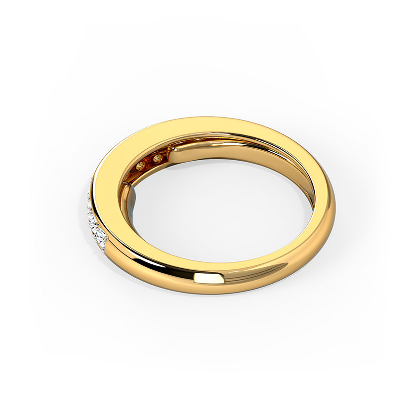 Sleek Gold Polished Silver Band