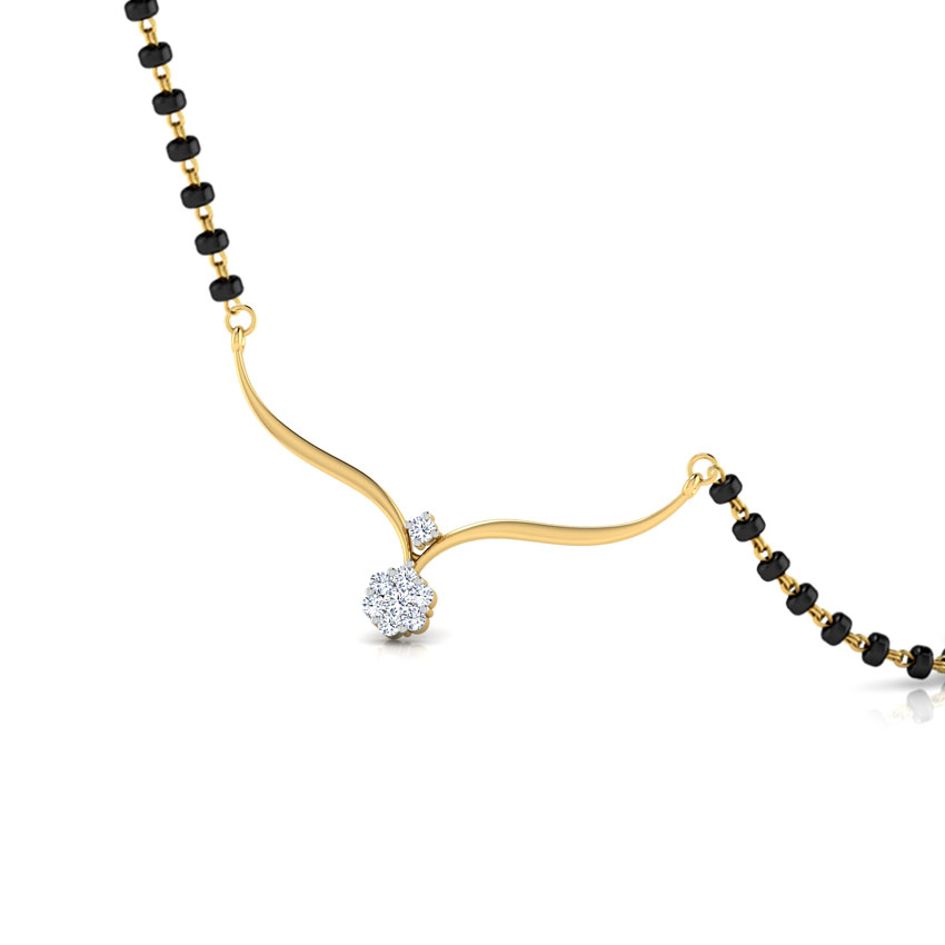 Lavanya Gold Polished SIlver Stone Mangalsutra