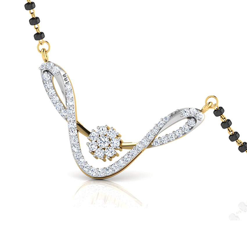 Sukanya Gold Polished Silver Stone Mangalsutra