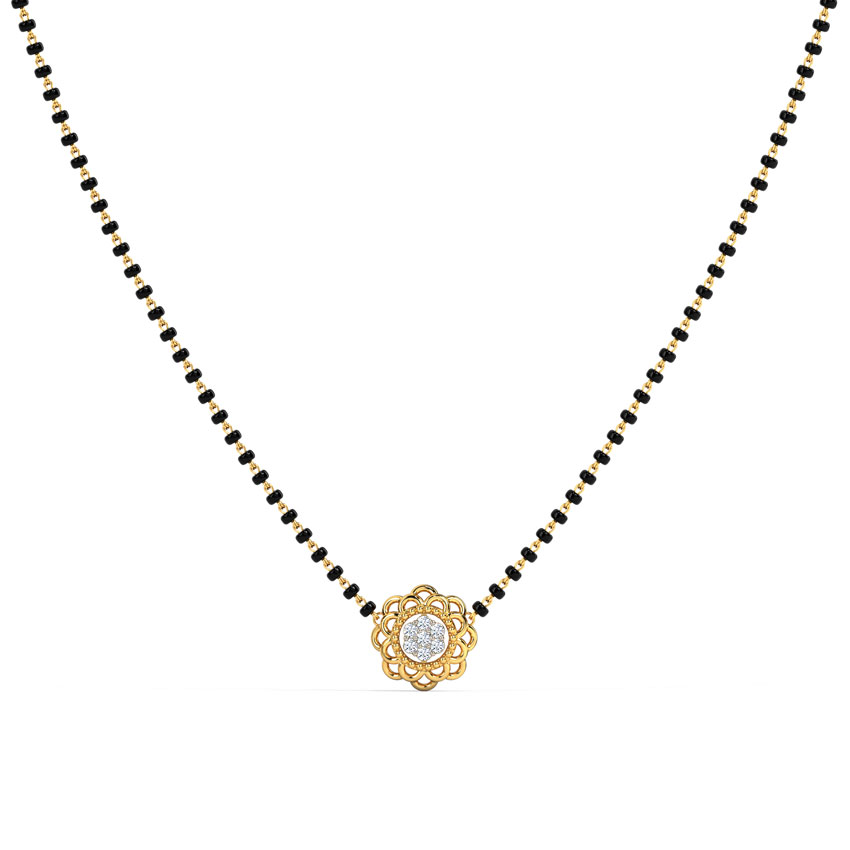 Avika Gold Polished Silver Stone Mangalsutra