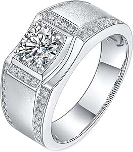 STONE CUT SILVER MEN'S RING WITH 925 HALLMARK