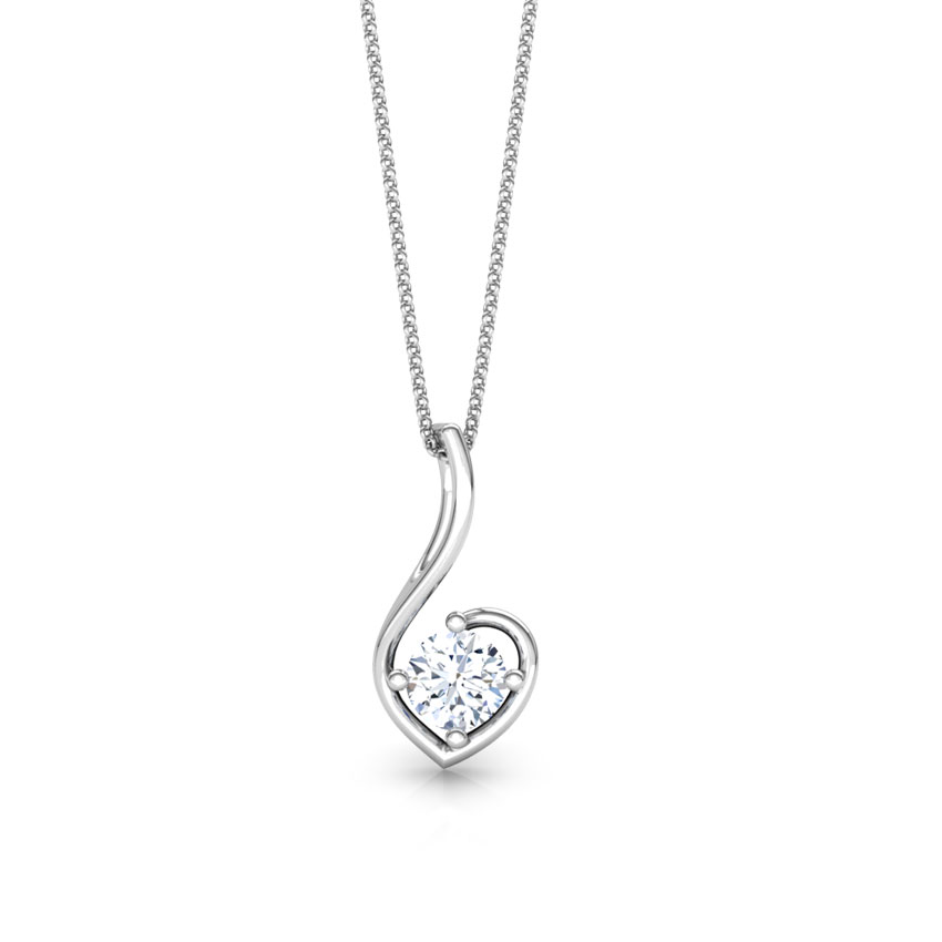 Silver Sterling Compassion Solitaire Pendant
