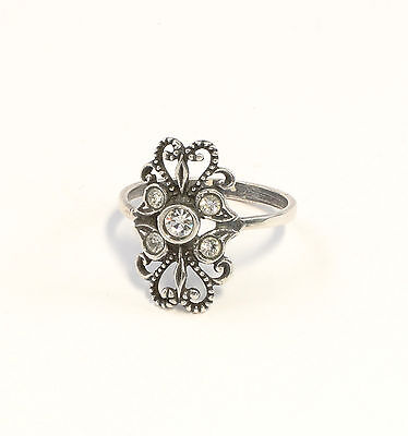 SILVER CENTER STONE RING 925 HALLMARK