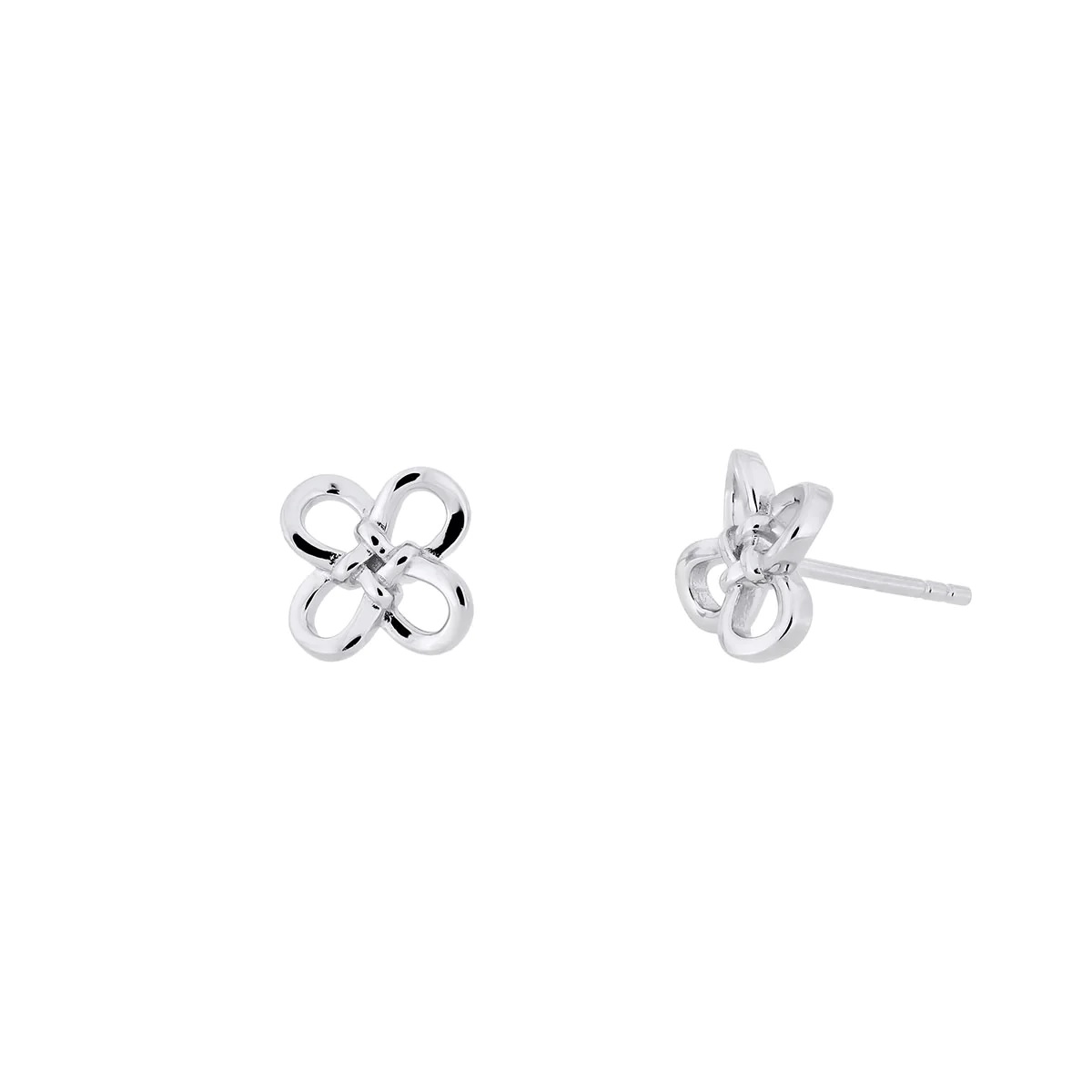 Silver True Lover's Knot Stud Earrings