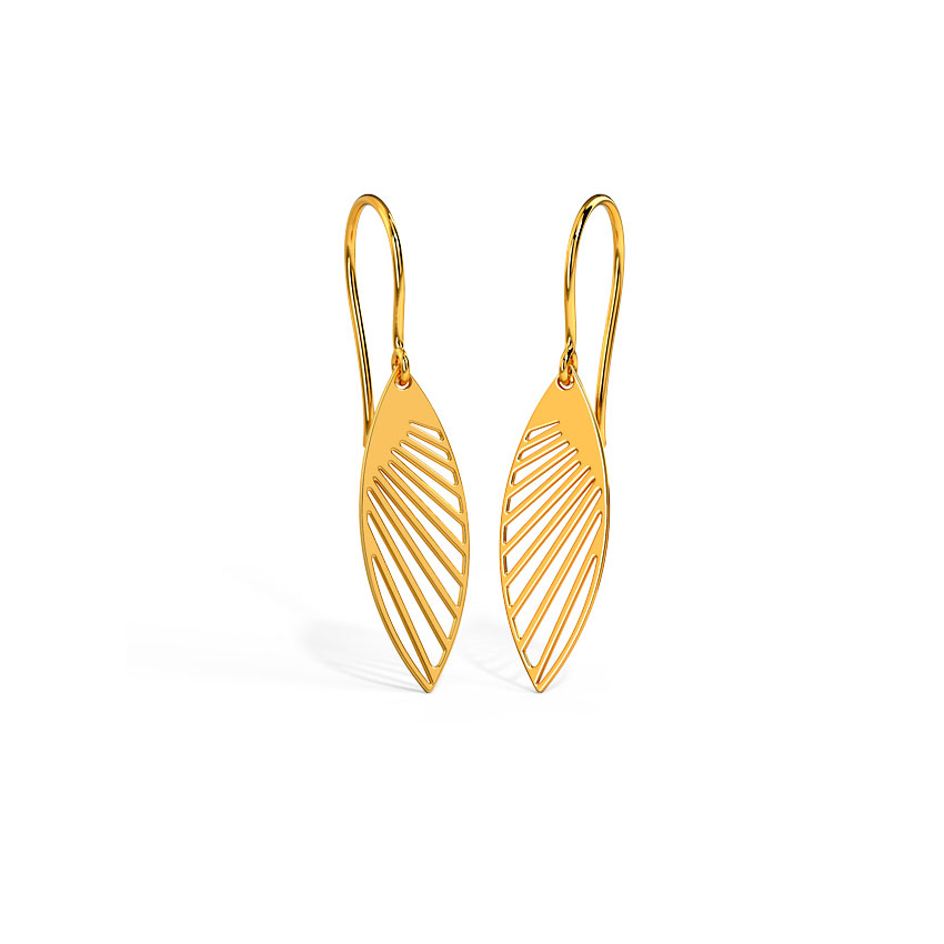 Rhodeus Drop Gold Polished Silver Earrings