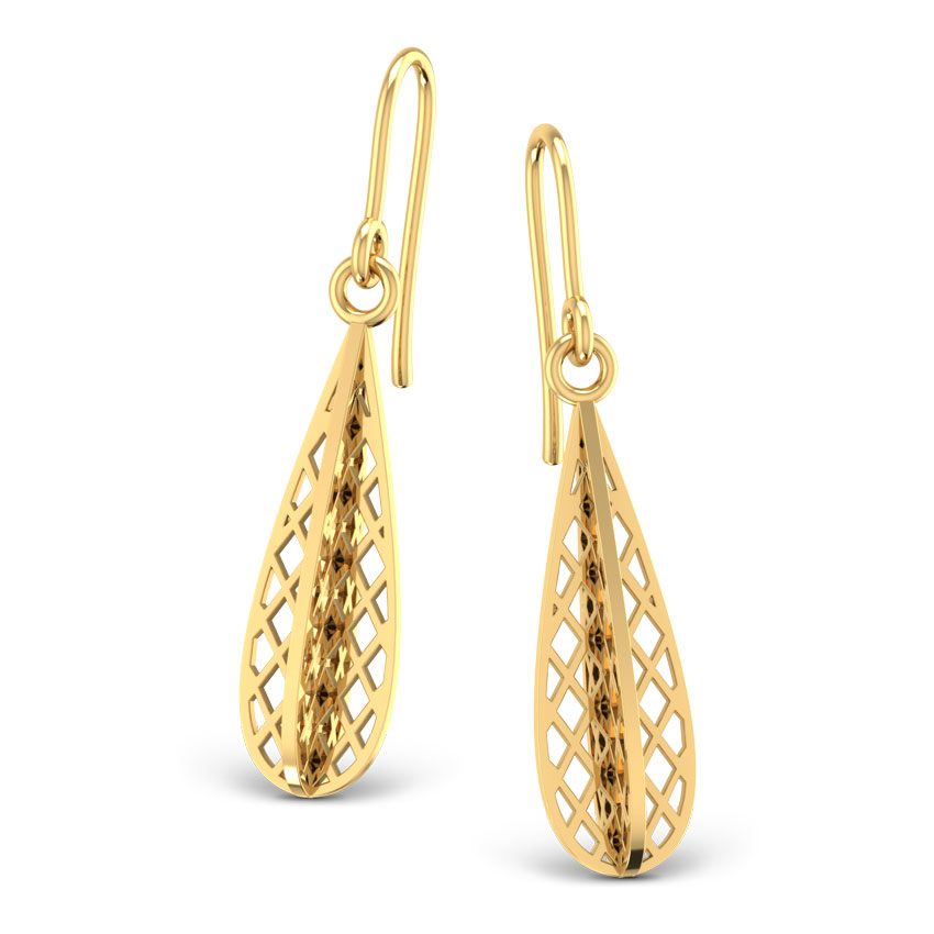 Nolana Drop Gold Polished Silver Earrings