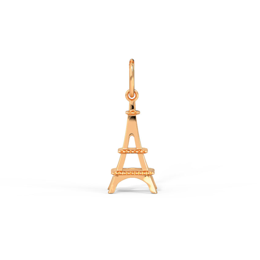 Eiffel In Love' Travel Gold Polished Silver Charm