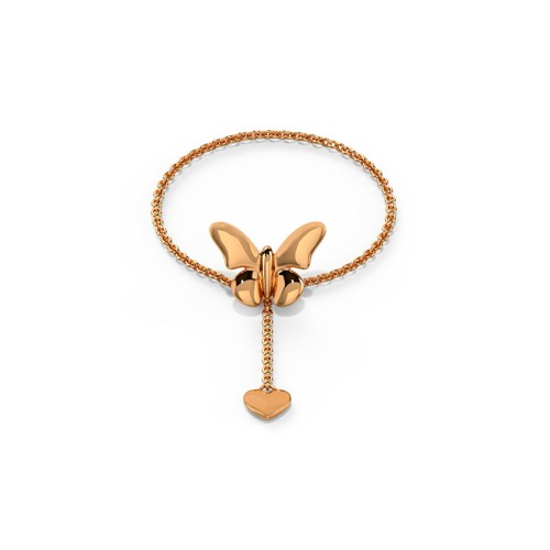 Butterfly Gold Polished Silver Flexi Ring